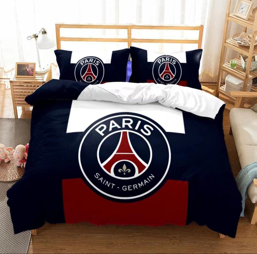 Paris Saint German Bed Coverlet + 2 Pillow Cases