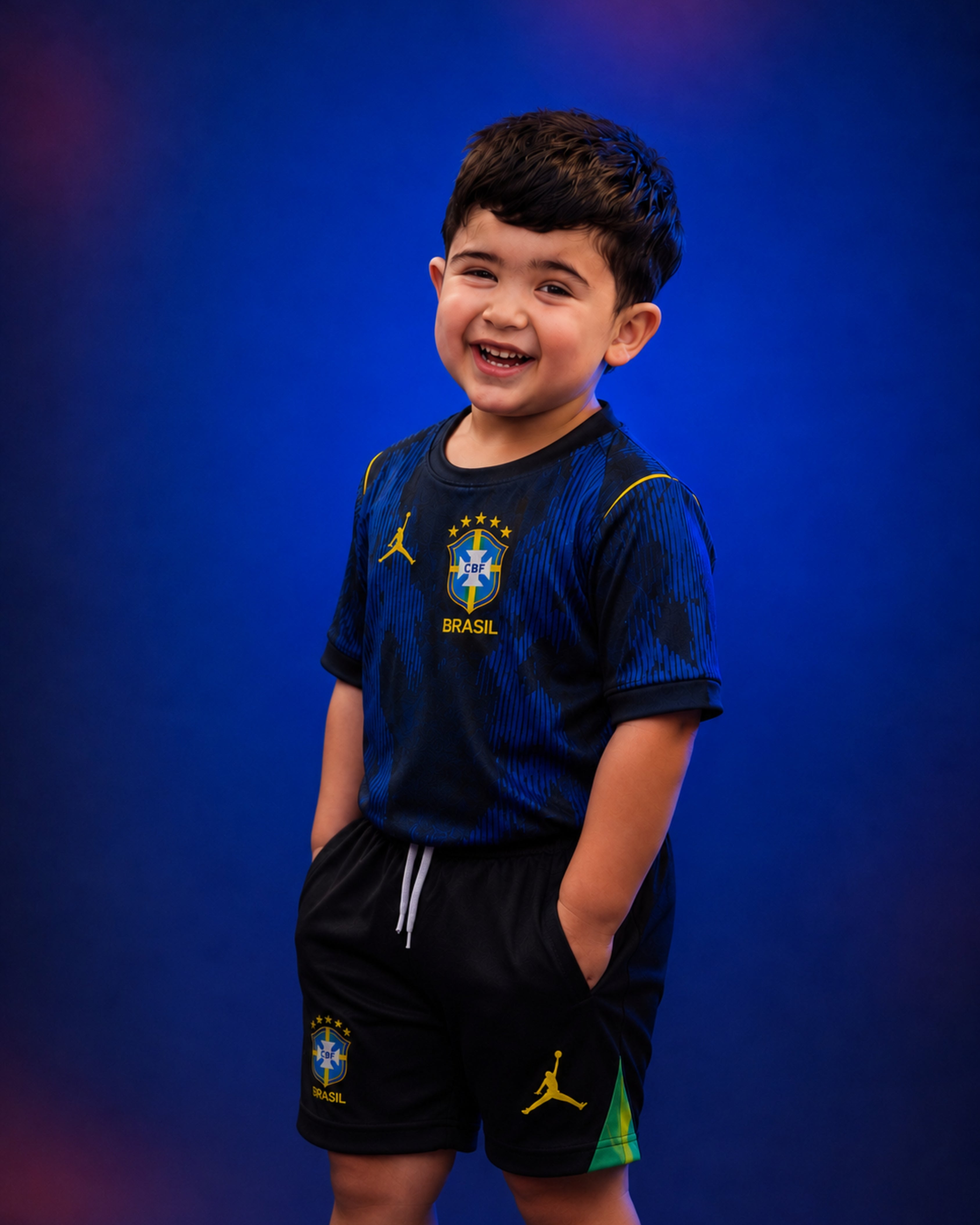 Brazil Kids Away World Cup Kit + FREE shorts