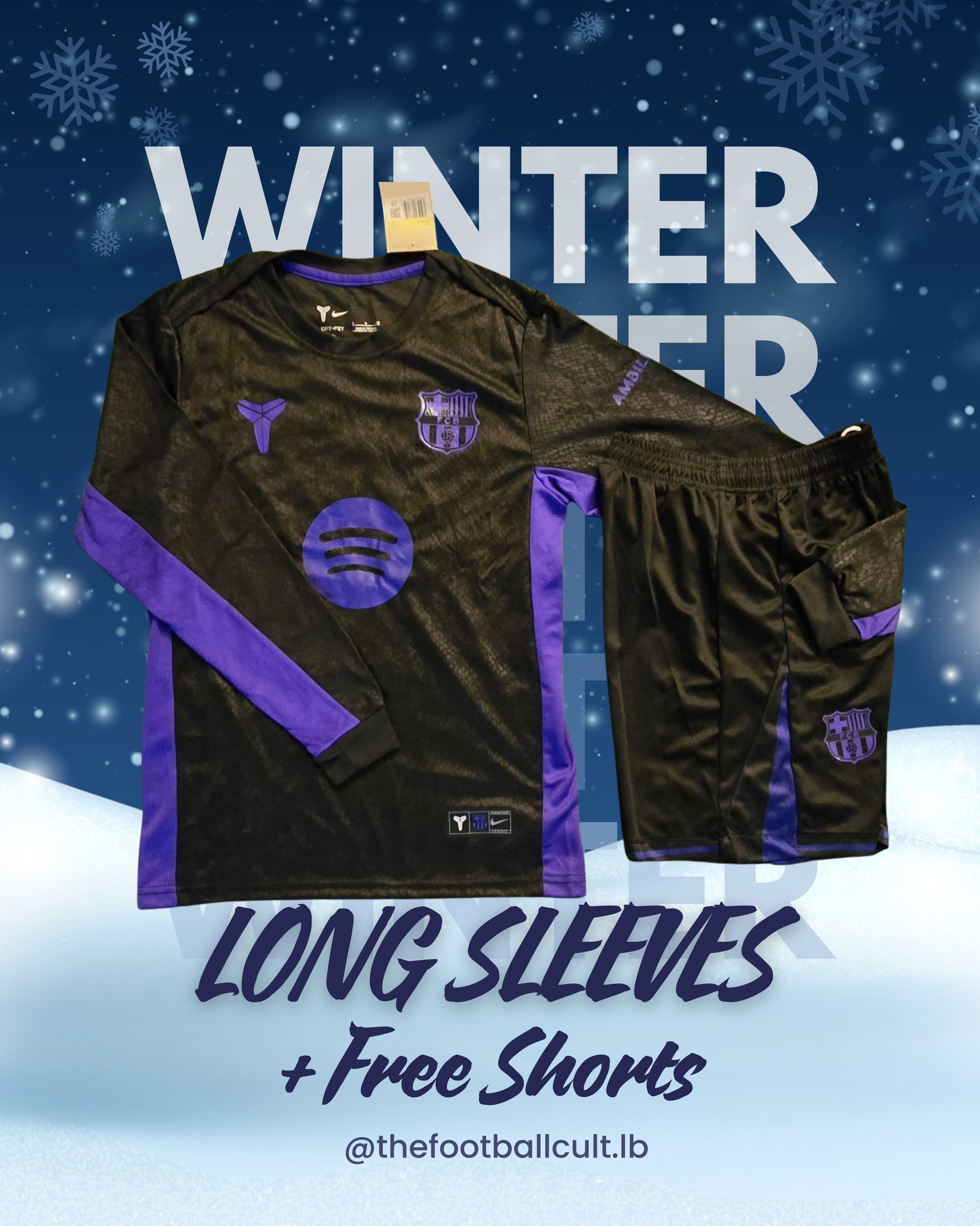 Long Sleeves Barcelona Special Edition Kit + FREE SHORTS