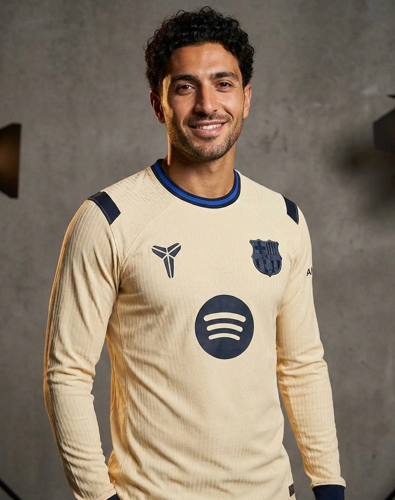 Long Sleeves Barcelona Away Kit + FREE SHORTS