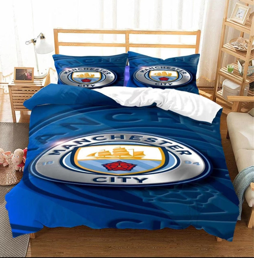 Manchester City Bed Coverlet + 2 Pillow Cases