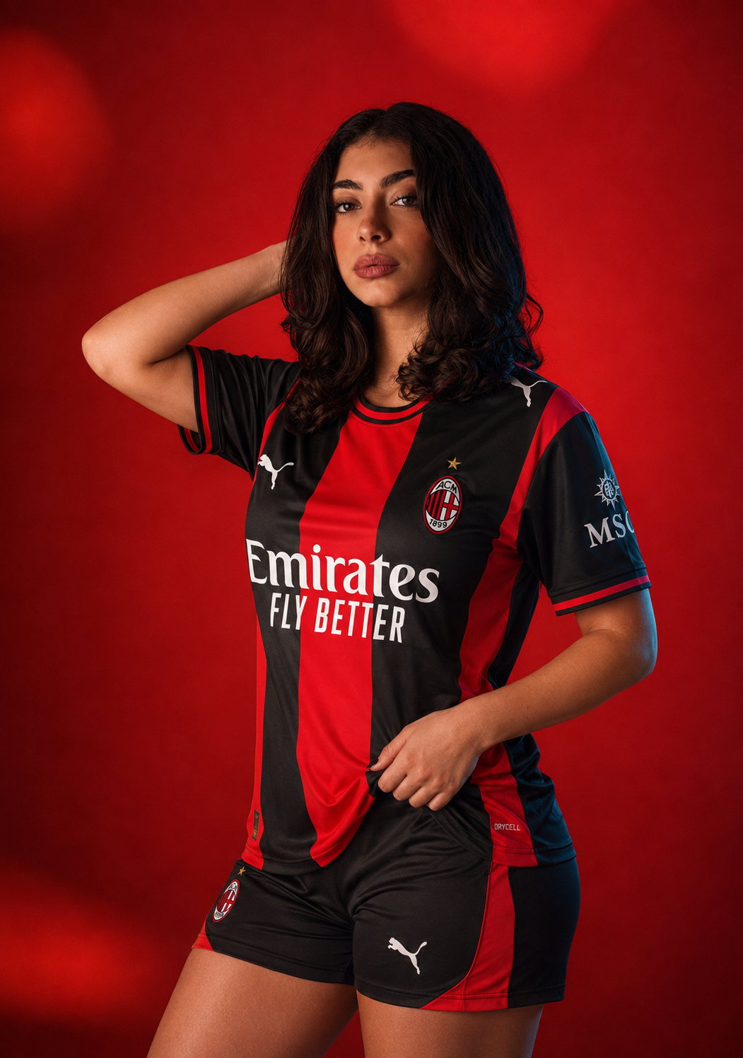 Women’s AC Milan Home Kit + FREE shorts