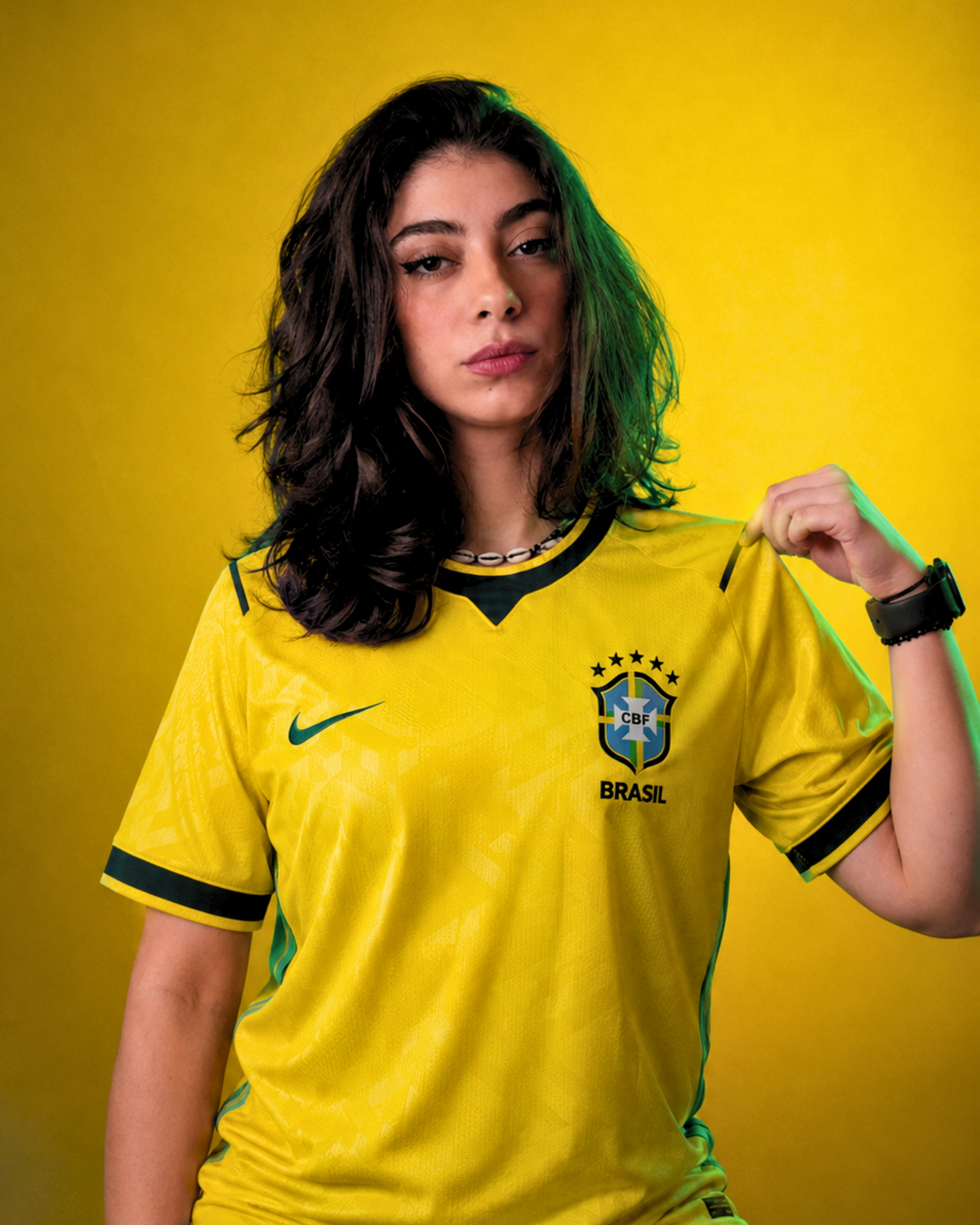 Women’s Brazil Home World Cup Kit + FREE shortss