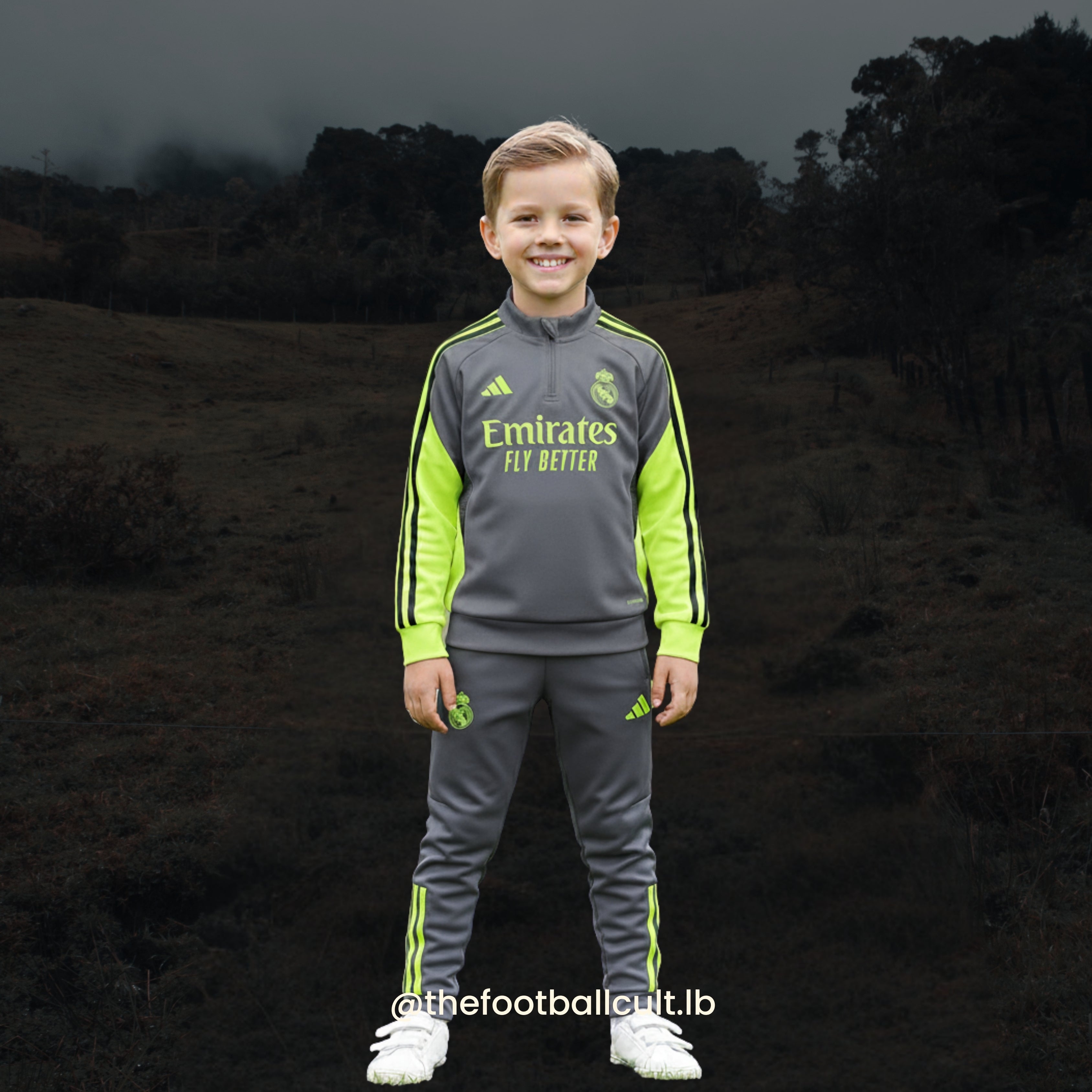 Kids Real Madrid Grey Tracksuit 25/26