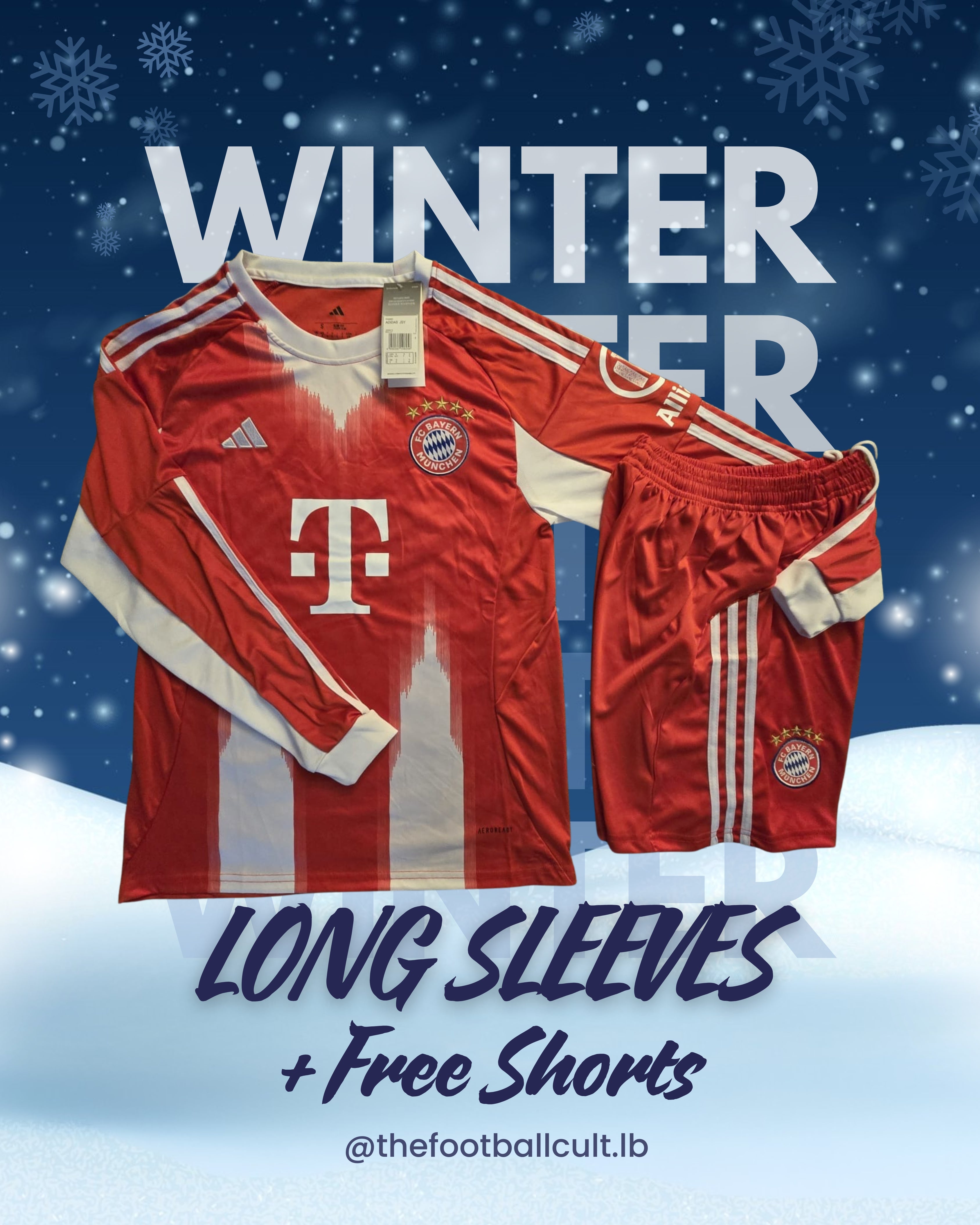 Long Sleeves Bayern München Home Kit + FREE SHORTS