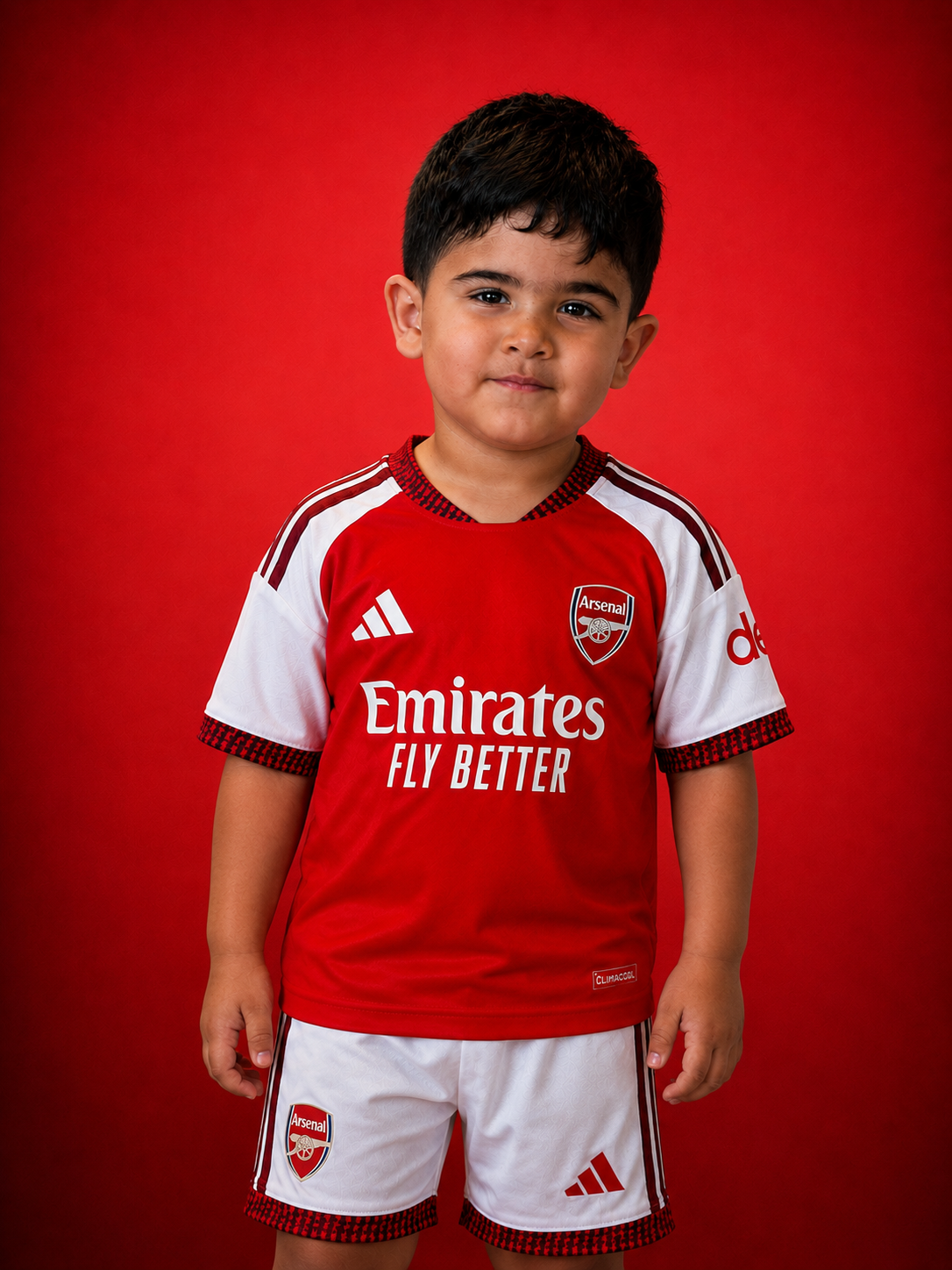 Arsenal Kids Home Kit + FREE shorts