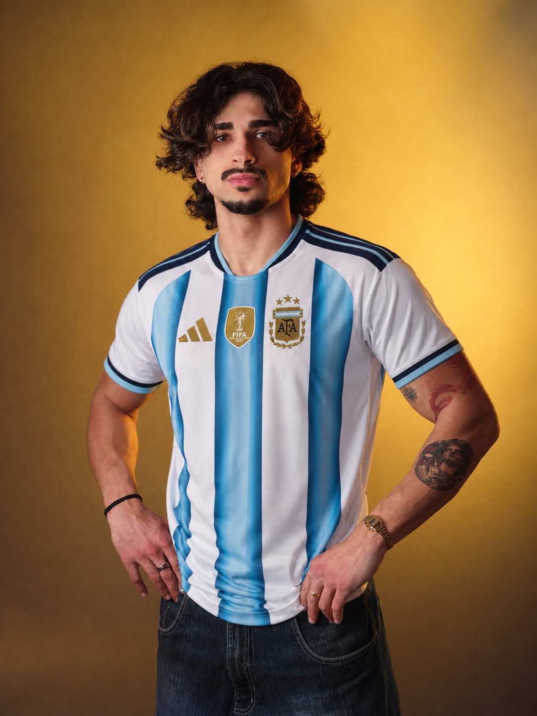 Argentina Home World Cup Kit + FREE shorts
