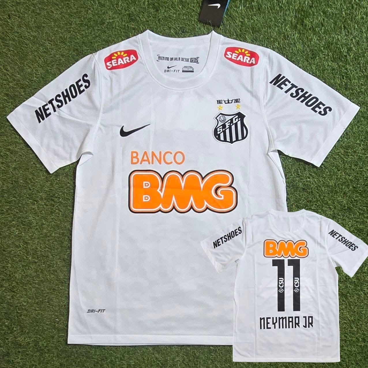 Neymar Santos Retro White