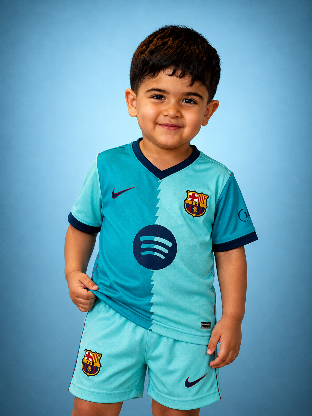 Barcelona Kids Third Kit + FREE shorts