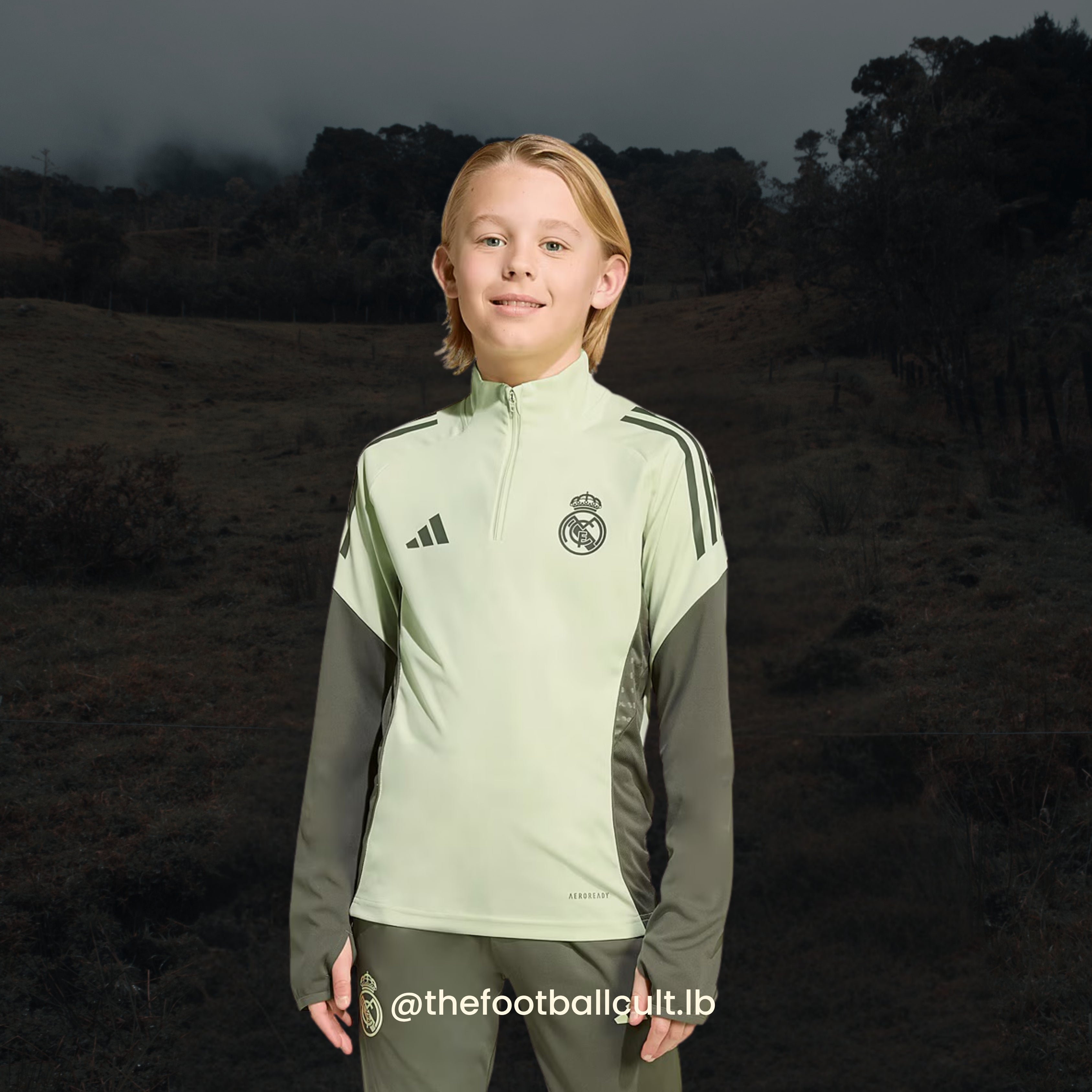 Kids Real Madrid Lime Tracksuit 25/26