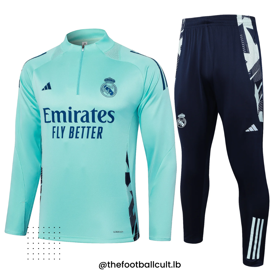 Real Madrid Blue Tracksuit Training Set 24-25