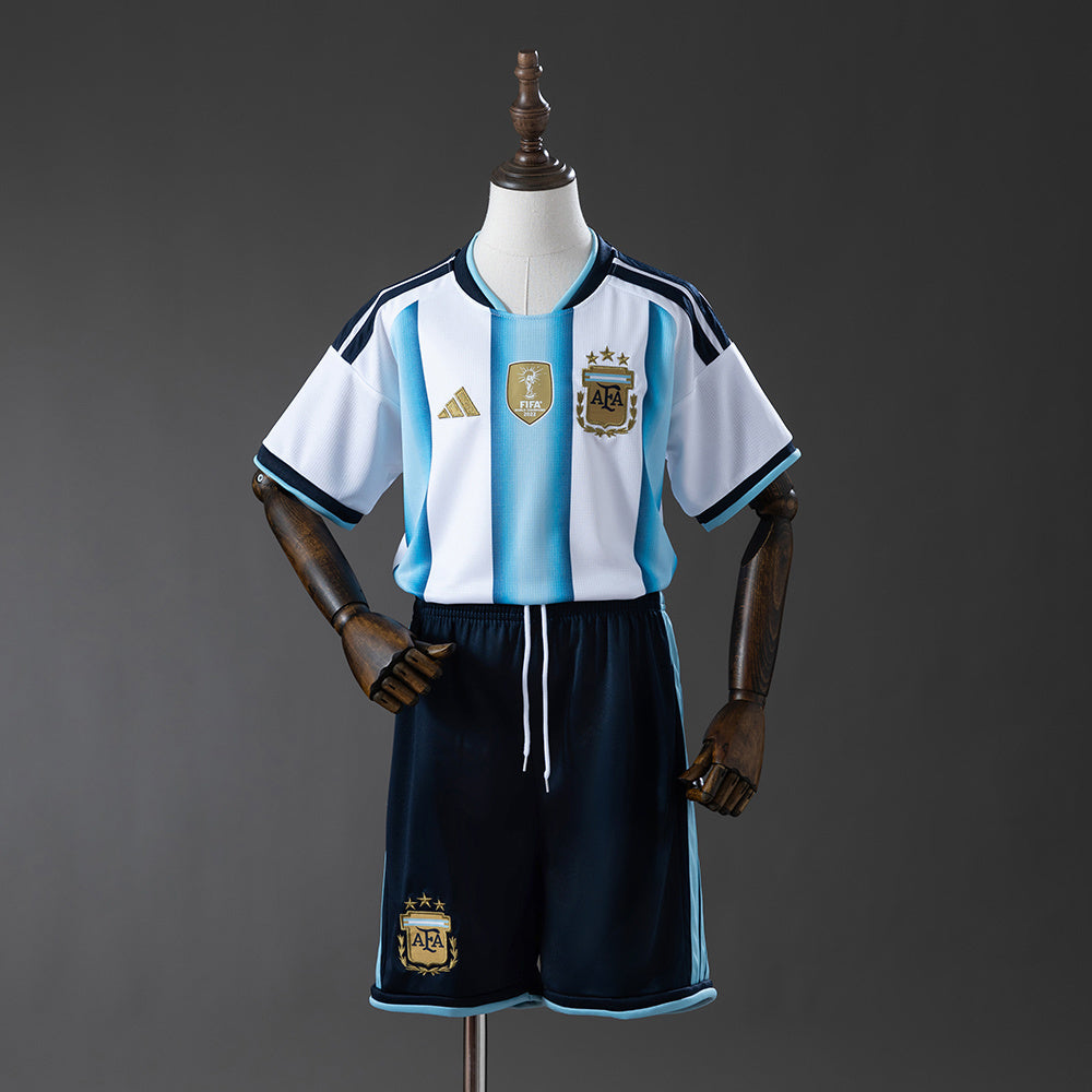 Argentina Kids Home World Cup Kit + FREE shorts