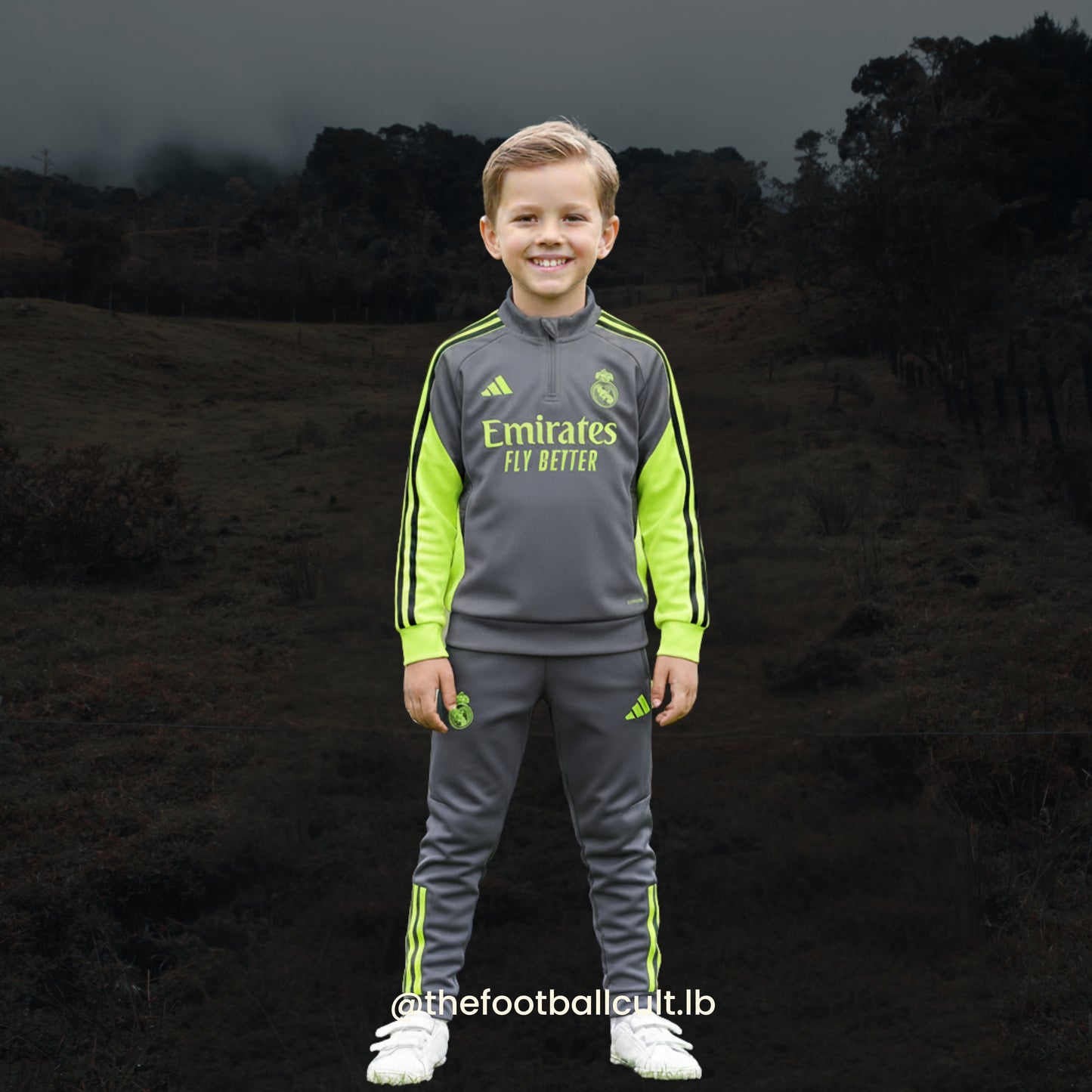Kids Real Madrid Grey Tracksuit 25/26