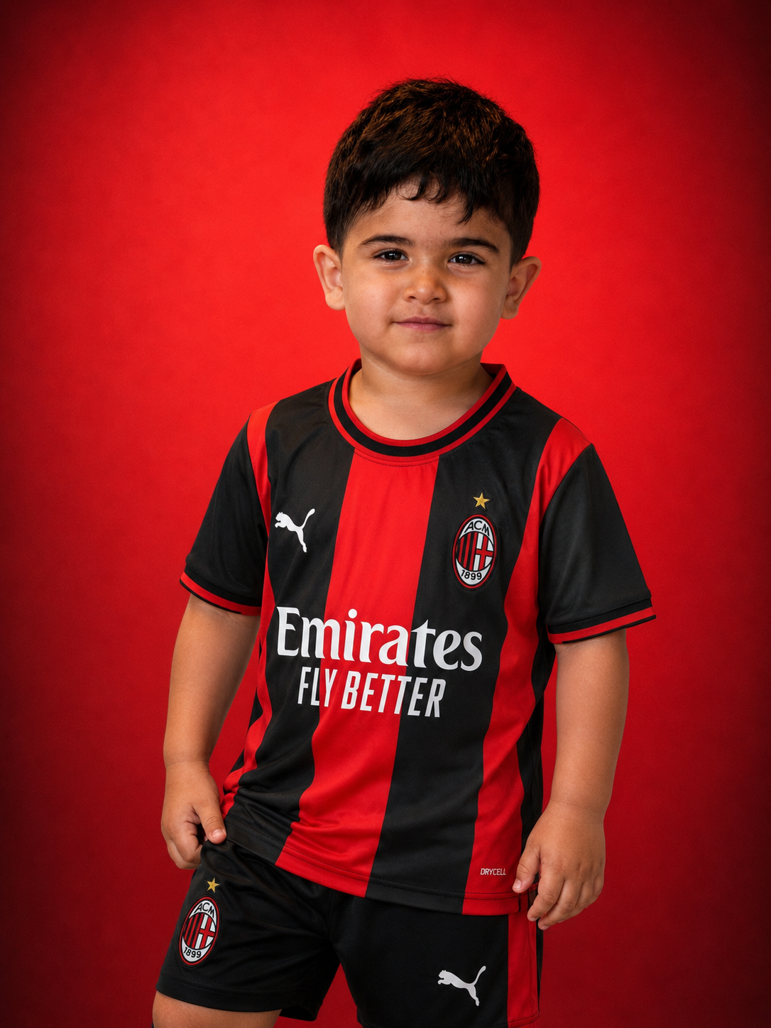 AC Milan Kids Home Kit + FREE shorts