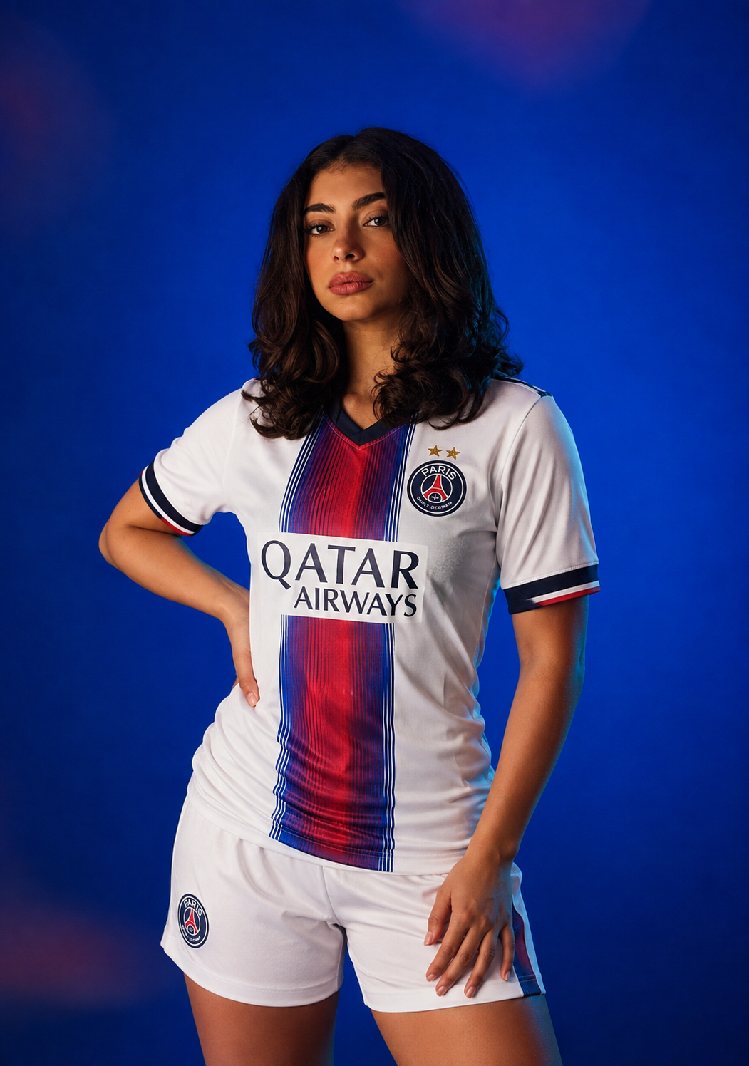 Women’s Paris Saint German Away Kit + FREE shorts