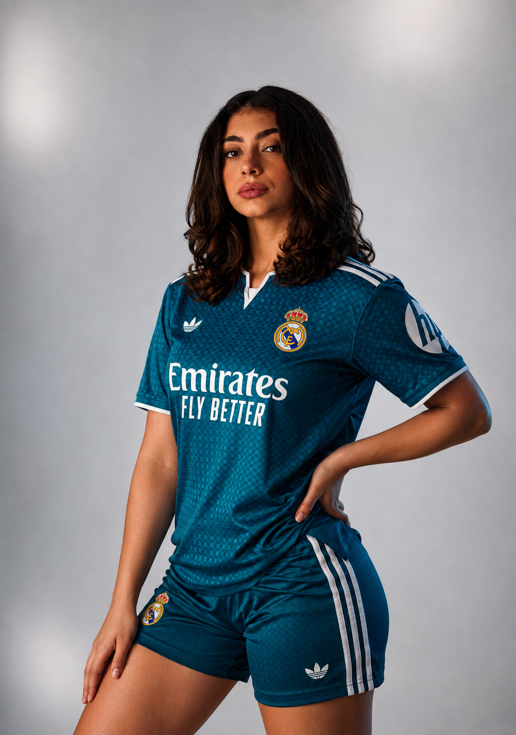 Women’s Real Madrid Away Kit + FREE shorts