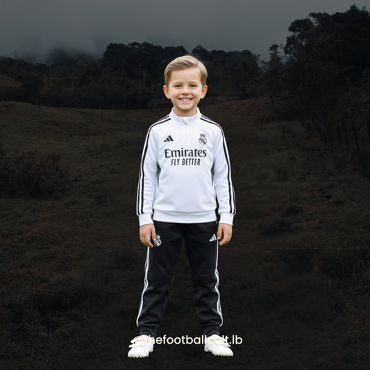 Kids Real Madrid White Tracksuit 25/26