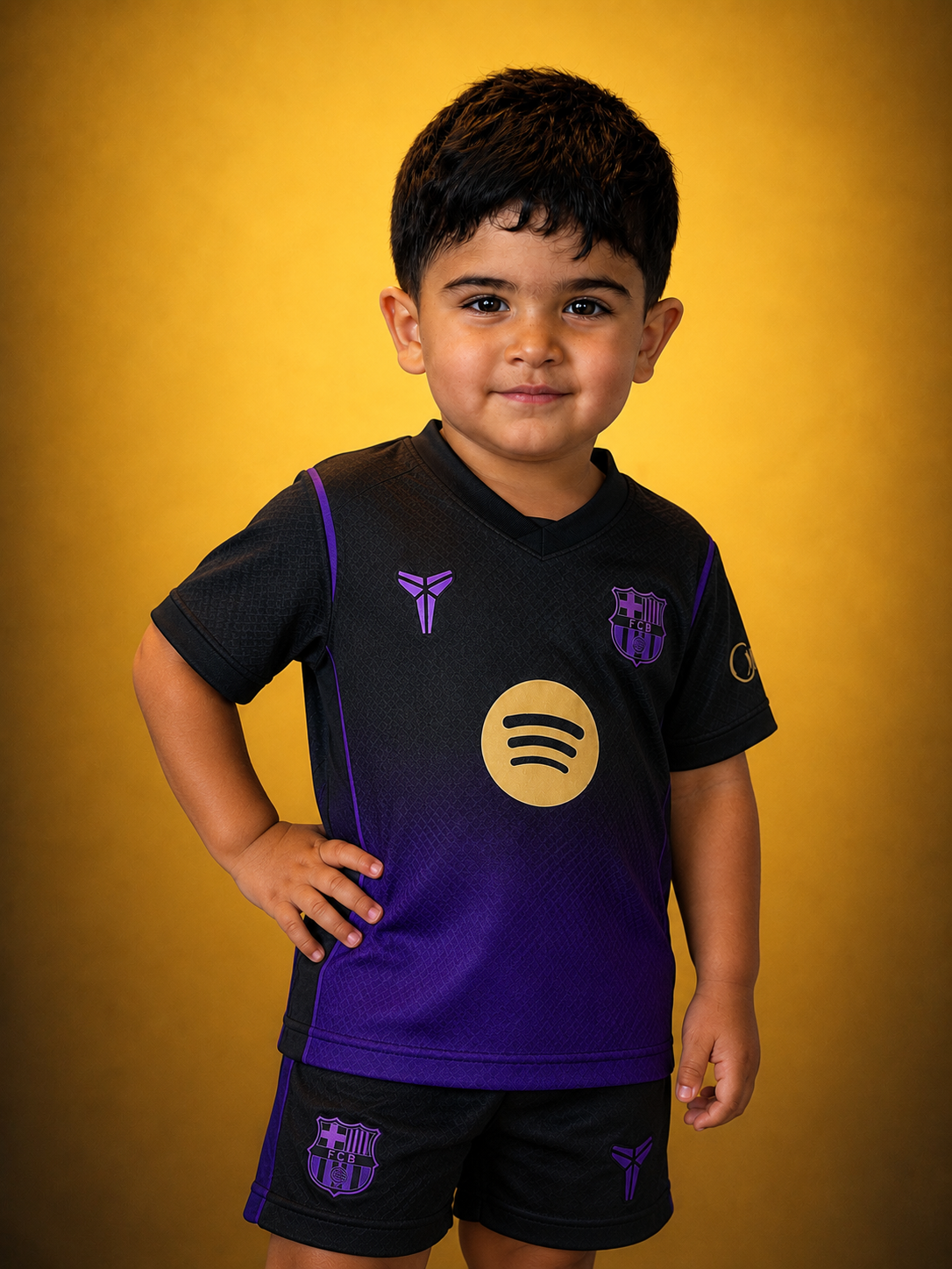 Barcelona Kids Away Kit + FREE shorts