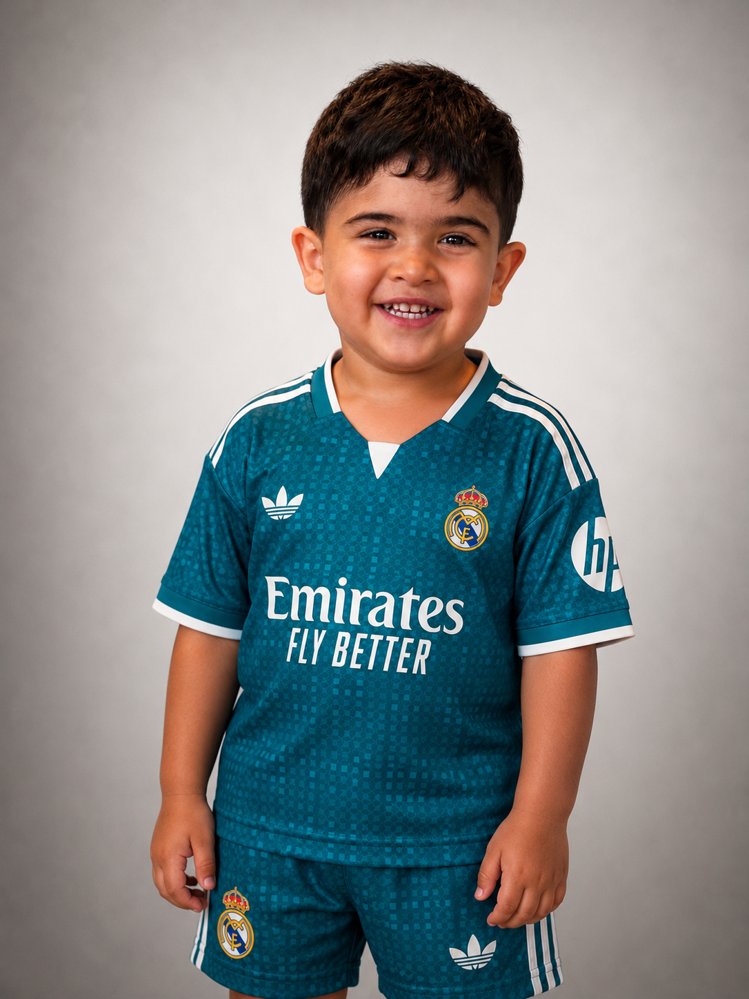 Real Madrid Kids Away Kit + FREE shorts