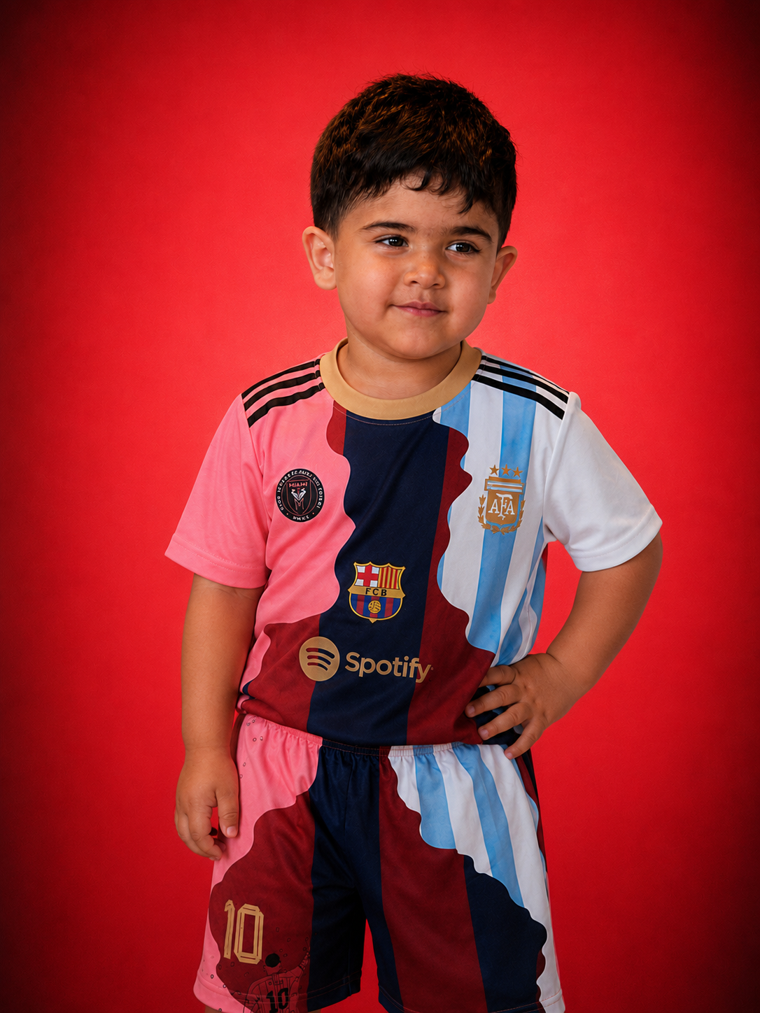 Lionel Messi Commemorative Kids Kit + FREE shorts