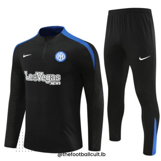 Inter Milan Black Tracksuit Training Set 24-25